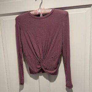 Athleta Girl Long Sleeve Twist Front Top - Purple